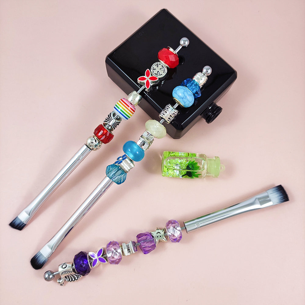 Wholesale Beadable Makeup Brush Pole 3.15 inches Set DIY for Beaded